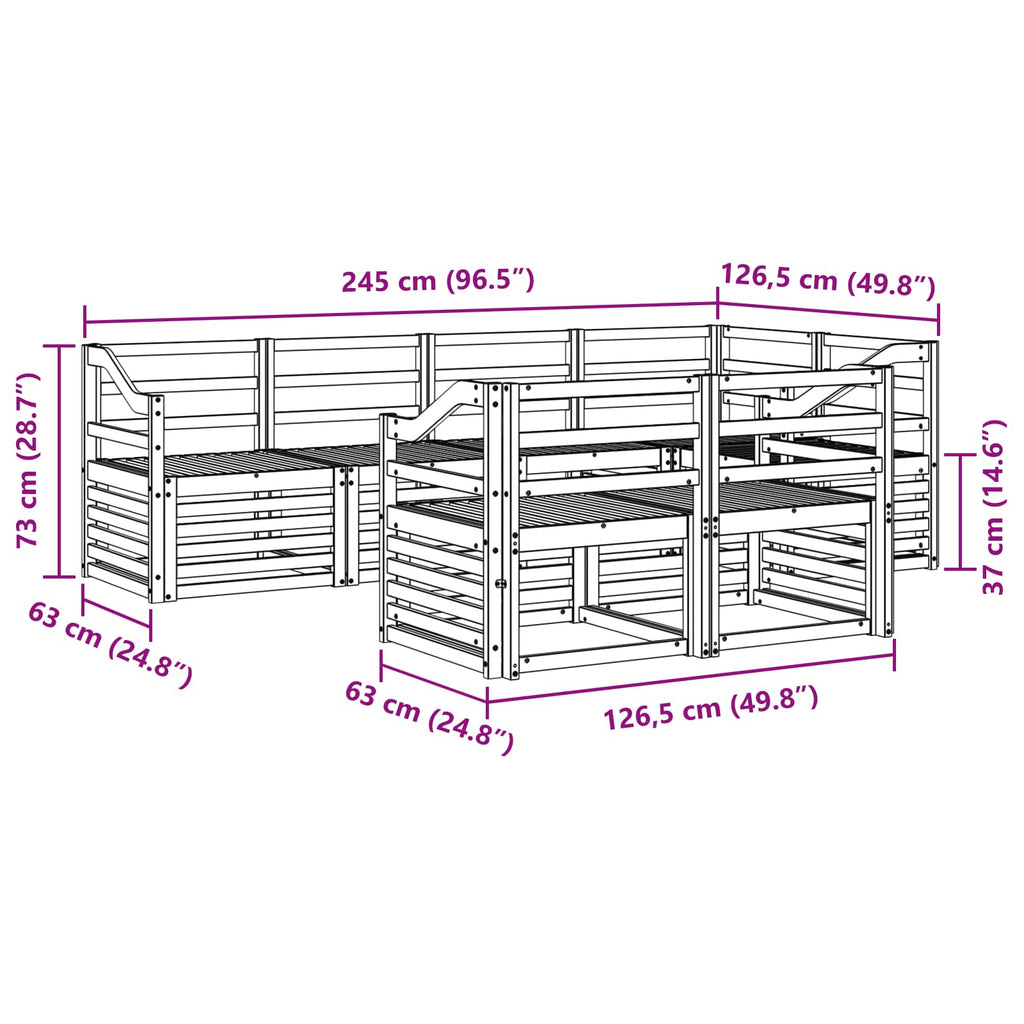vidaXL Zestaw sofy narożnej 7 pcs Naturalny