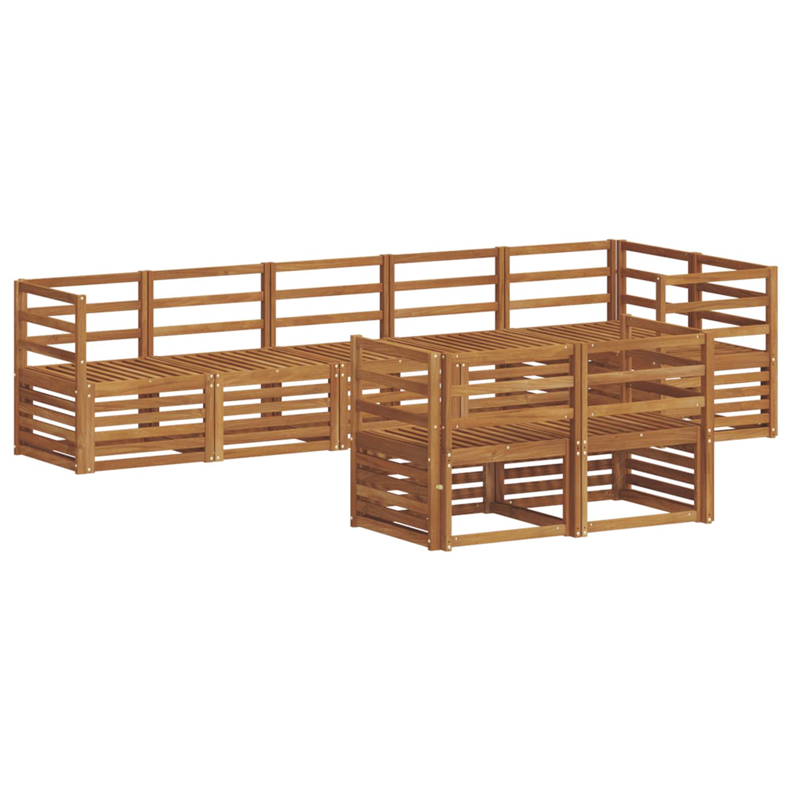vidaXL Zestawy sof 8 pcs Naturalny Lite Drewno Akacji