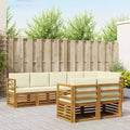 vidaXL Zestawy sof 8 pcs Naturalny i Kremowy Lite Drewno Akacji