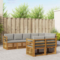 vidaXL Zestawy sof 8 pcs Naturalny i Jasny Szary Lite Drewno Akacji