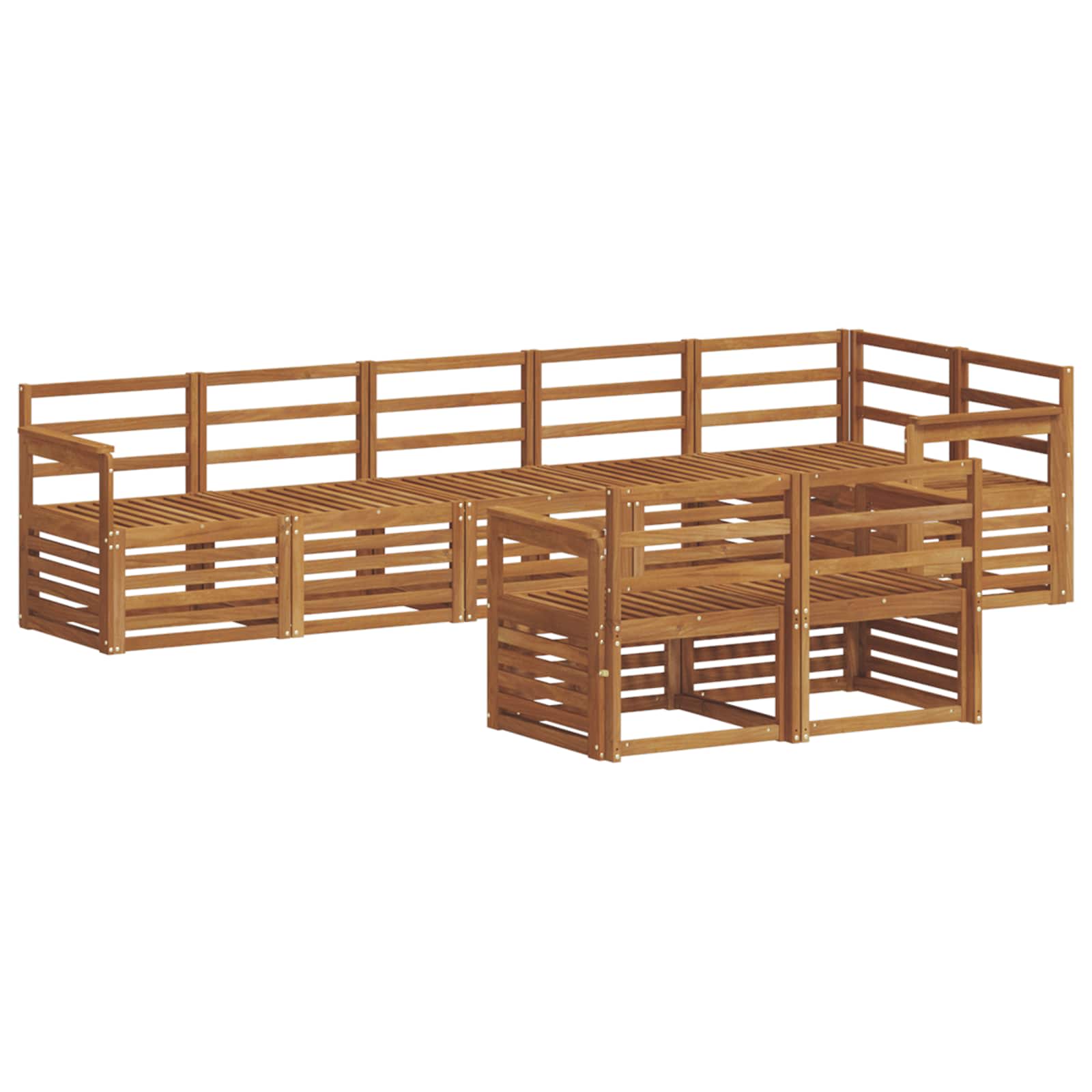 vidaXL Zestawy sof 8 pcs Naturalny Lite Drewno Akacji