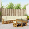 vidaXL Zestawy sof 8 pcs Naturalny i Kremowy Lite Drewno Akacji
