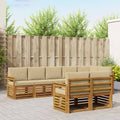 vidaXL Zestawy sof 8 pcs Naturalny i Beżowy Lite Drewno Akacji