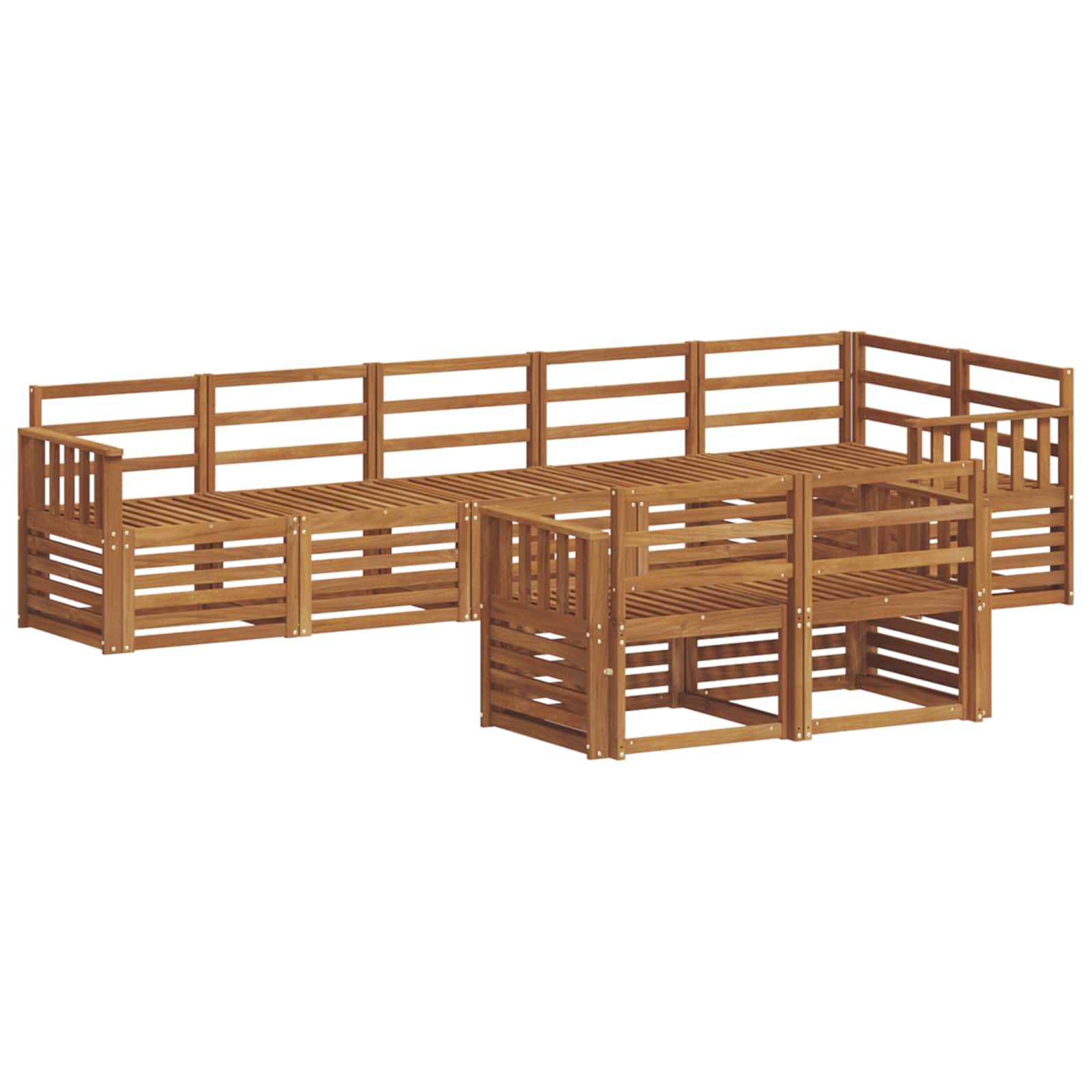 vidaXL Zestawy sof 8 pcs Naturalny Lite Drewno Akacji