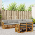 vidaXL Zestawy sof 8 pcs Naturalny i Jasny Szary Lite Drewno Akacji