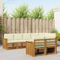 vidaXL Zestawy sof 8 pcs Naturalny i Kremowy Lite Drewno Akacji