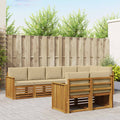 vidaXL Zestawy sof 8 pcs Naturalny i Beżowy Lite Drewno Akacji