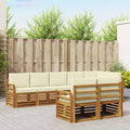 vidaXL Zestawy sof 8 pcs Naturalny i Kremowy Lite Drewno Akacji