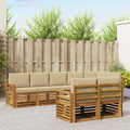 vidaXL Zestawy sof 8 pcs Naturalny i Beżowy Lite Drewno Akacji