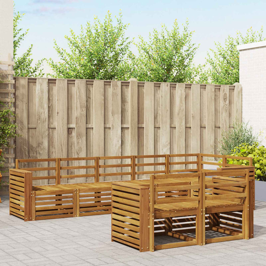 vidaXL Zestawy sof 8 pcs Naturalny Lite Drewno Akacji