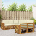 vidaXL Zestawy sof 8 pcs Naturalny i Kremowy Lite Drewno Akacji