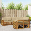 vidaXL Zestawy sof 8 pcs Naturalny i Beżowy Lite Drewno Akacji