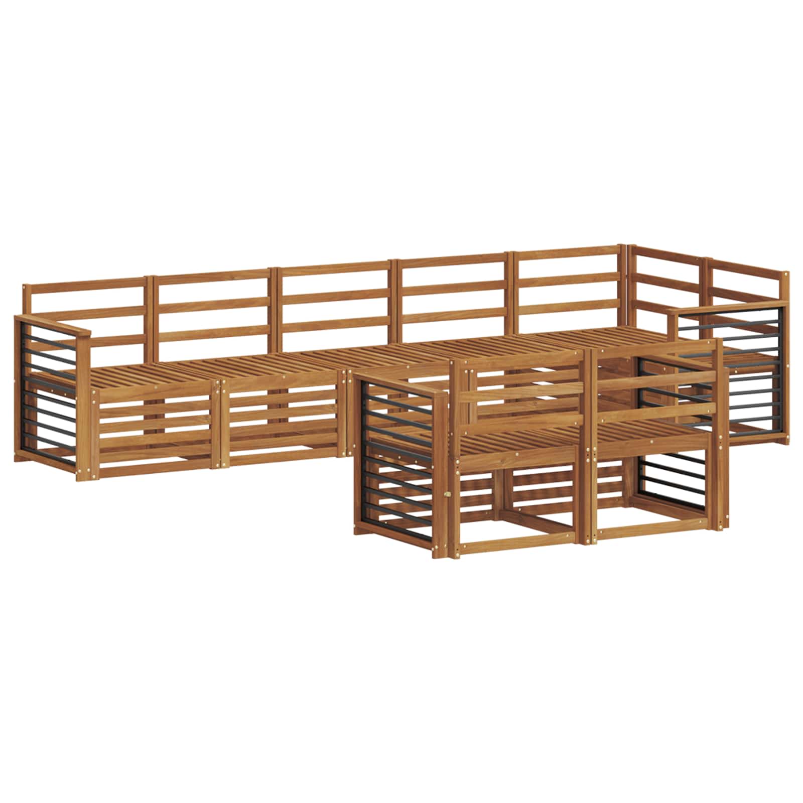 vidaXL Zestawy sof 8 pcs Naturalny Lite Drewno Akacji