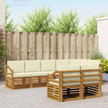 vidaXL Zestawy sof 8 pcs Naturalny i Kremowy Lite Drewno Akacji