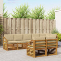 vidaXL Zestawy sof 8 pcs Naturalny i Beżowy Lite Drewno Akacji