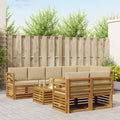 vidaXL Zestawy sof 9 pcs Naturalny i Beżowy Lite Drewno Akacji