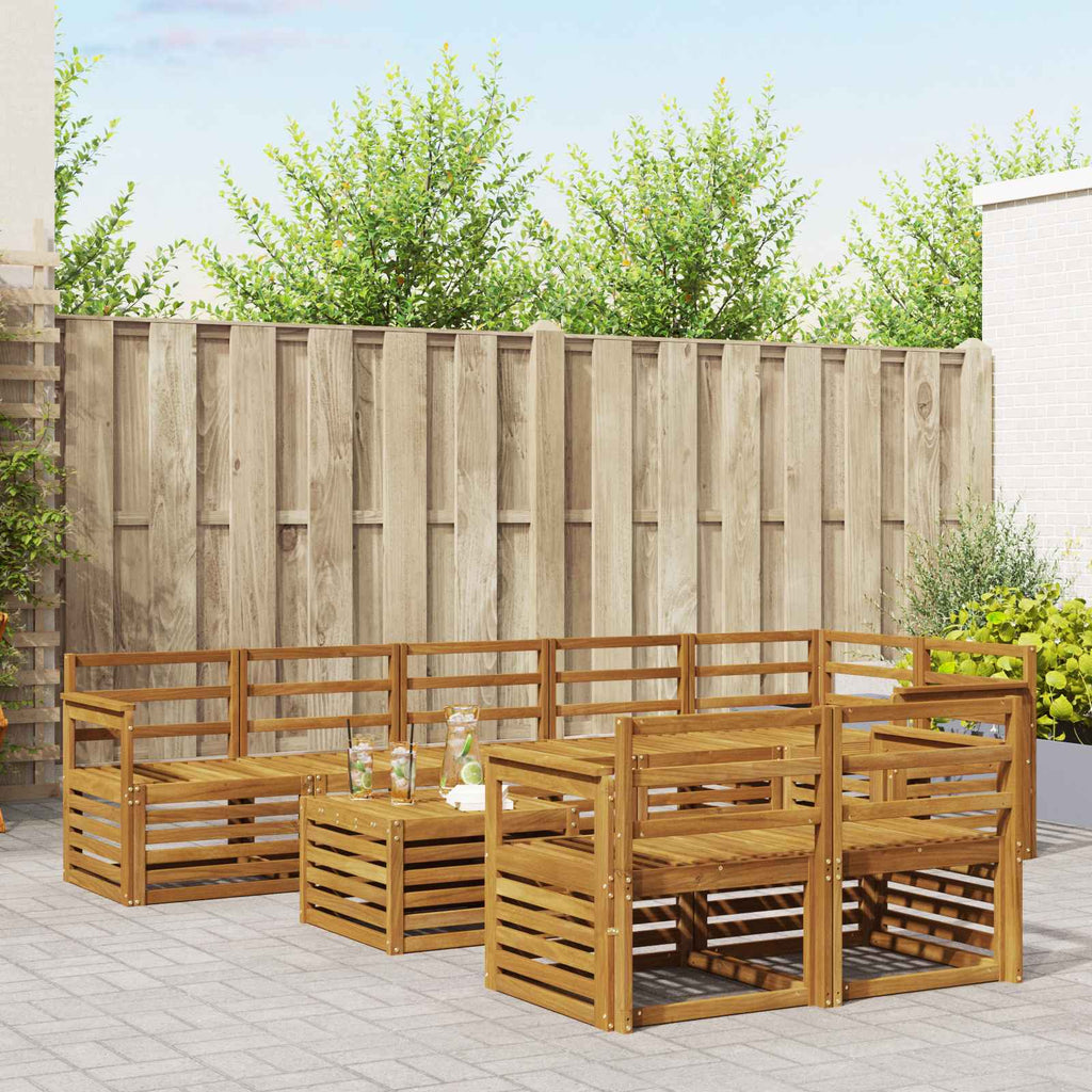 vidaXL Zestawy sof 9 pcs Naturalny Lite Drewno Akacji