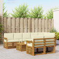 vidaXL Zestawy sof 9 pcs Naturalny i Kremowy Lite Drewno Akacji