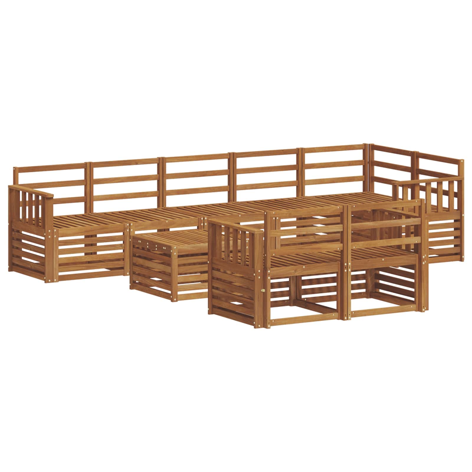 vidaXL Zestawy sof 9 pcs Naturalny Lite Drewno Akacji