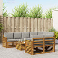 vidaXL Zestawy sof 9 pcs Naturalny i Jasny Szary Lite Drewno Akacji