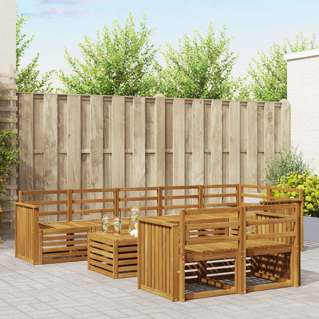 vidaXL Zestawy sof 9 pcs Naturalny Lite Drewno Akacji