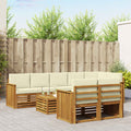 vidaXL Zestawy sof 9 pcs Naturalny i Kremowy Lite Drewno Akacji
