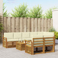 vidaXL Zestawy sof 9 pcs Naturalny i Kremowy Lite Drewno Akacji