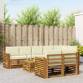 vidaXL Zestawy sof 9 pcs Naturalny i Kremowy Lite Drewno Akacji