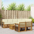 vidaXL Zestawy sof 9 pcs Naturalny i Kremowy Lite Drewno Akacji