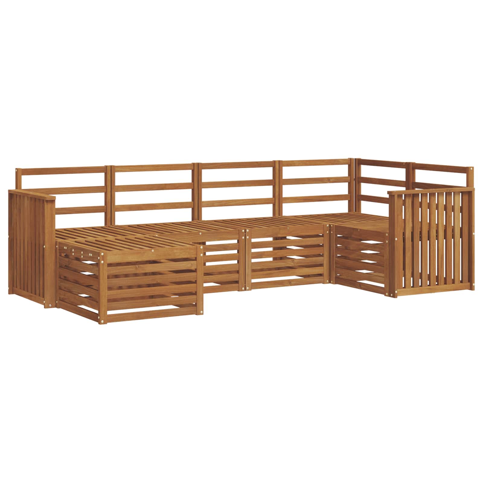 vidaXL Zestaw sofy narożnej 6 pcs Naturalny Lite Drewno Akacji