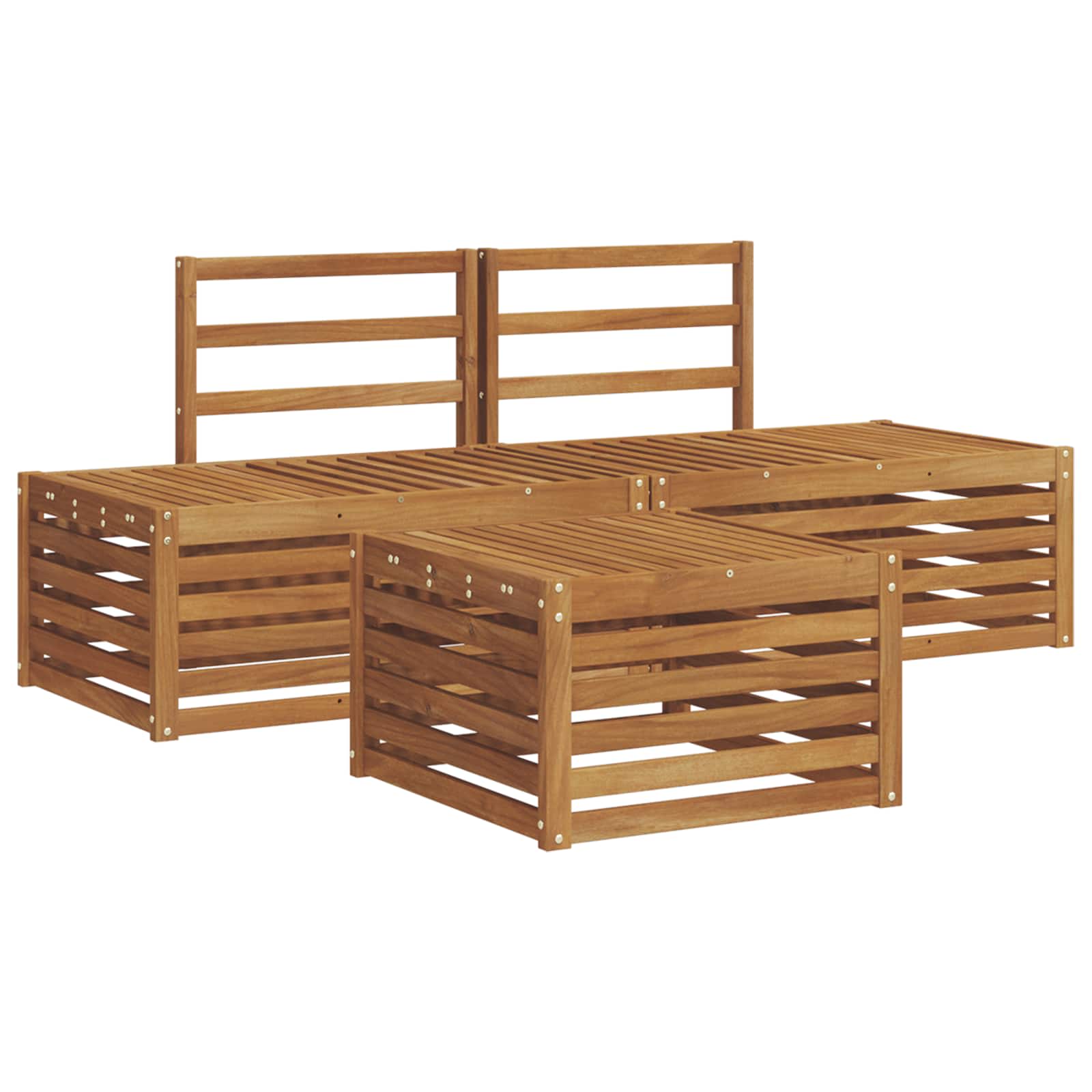 vidaXL Zestaw sof na zewnątrz Naturalny 59 x 59 x 37 cm