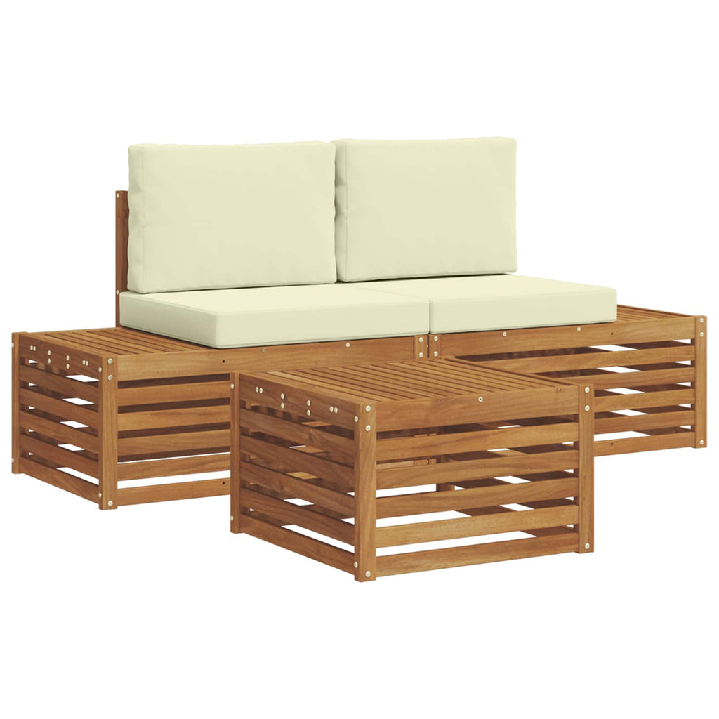 vidaXL Zestaw sof na zewnątrz Naturalny i Kremowy 59 x 59 x 37 cm