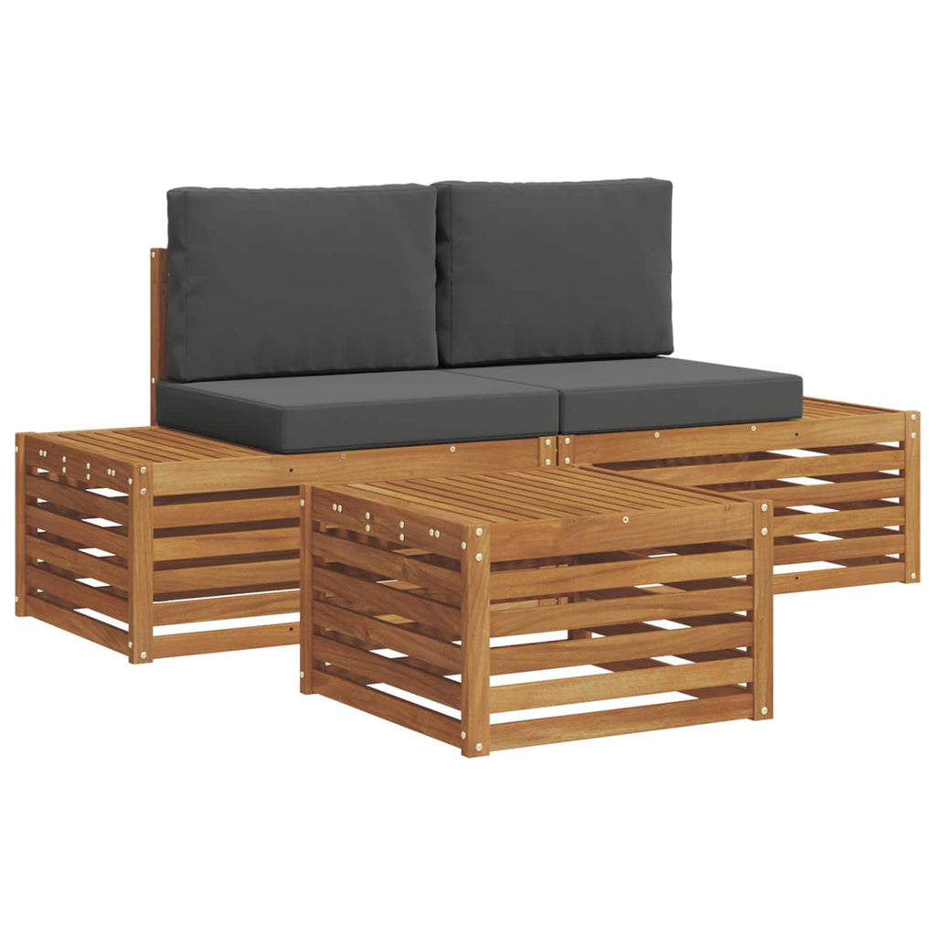 vidaXL Zestaw sof na zewnątrz Naturalny i Antracytowy 59 x 59 x 37 cm