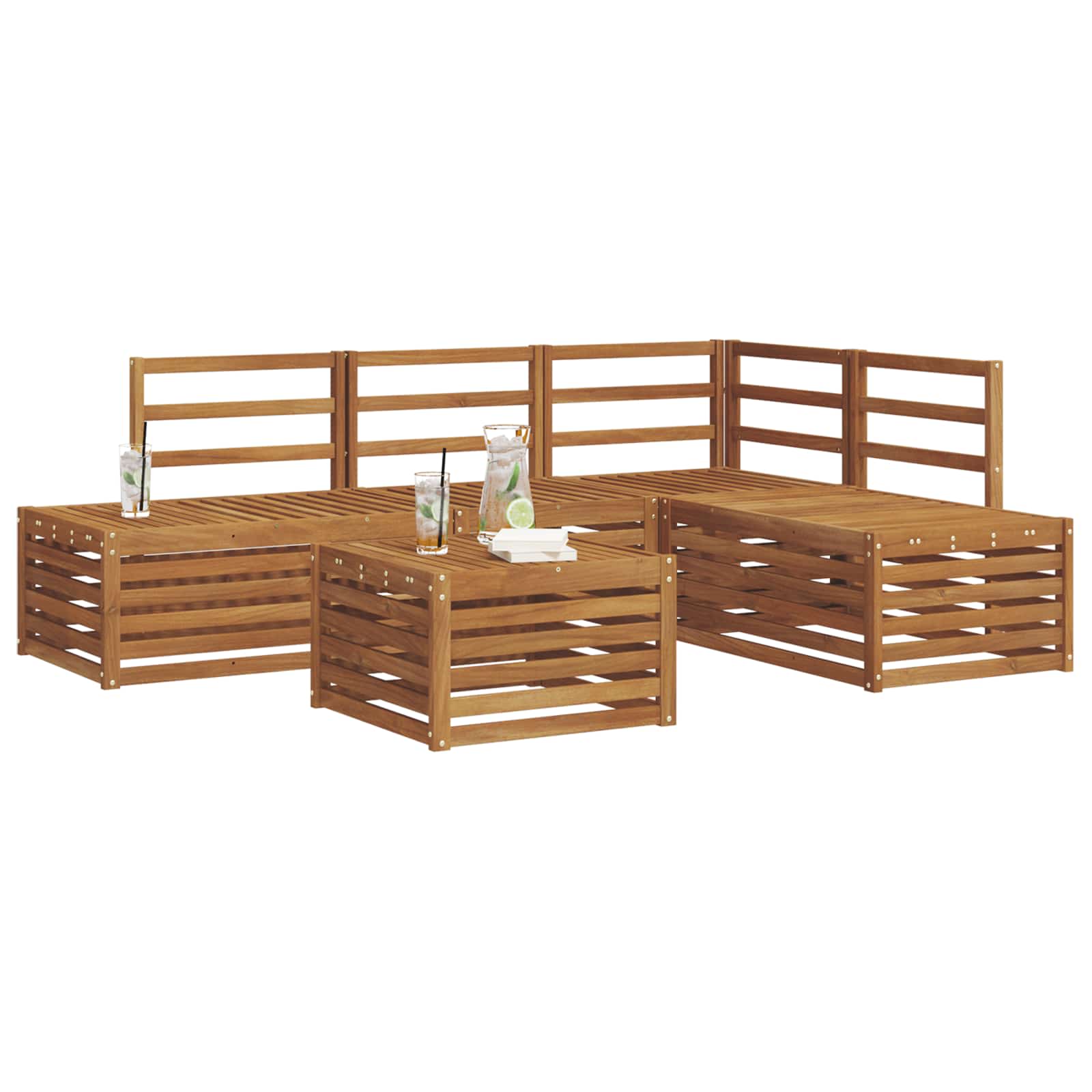 vidaXL Zestaw sof na zewnątrz Naturalny 59 x 59 x 37 cm