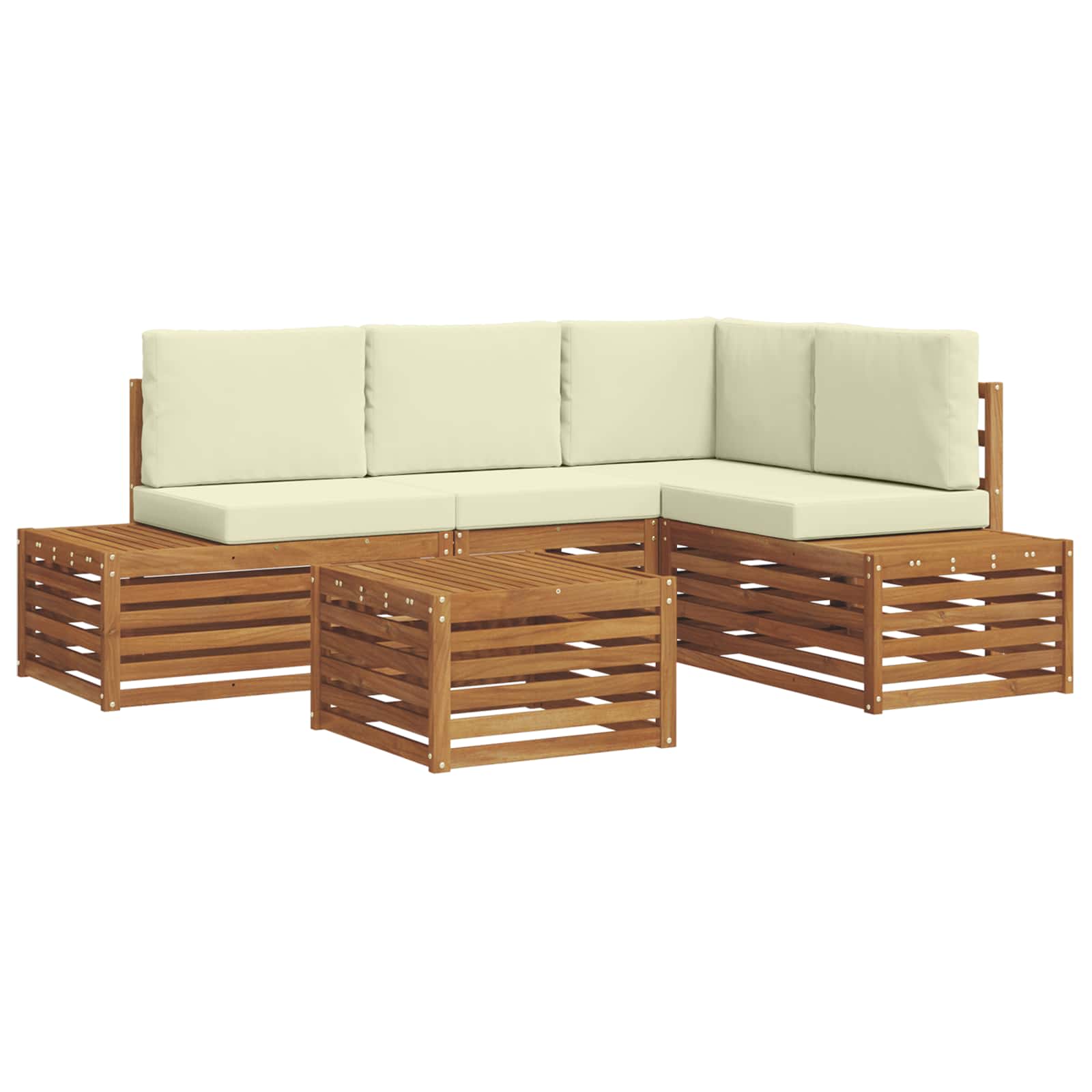 vidaXL Zestaw sof na zewnątrz Naturalny i Kremowy 59 x 59 x 37 cm