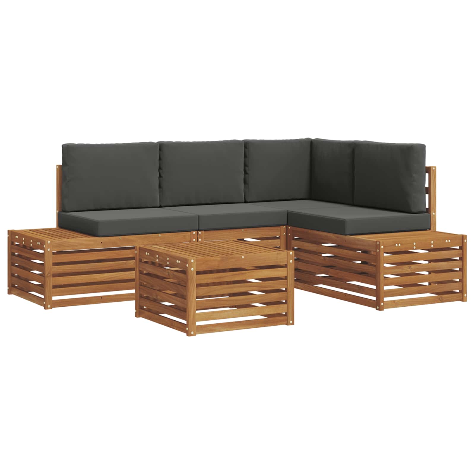 vidaXL Zestaw sof na zewnątrz Naturalny i Antracytowy 59 x 59 x 37 cm