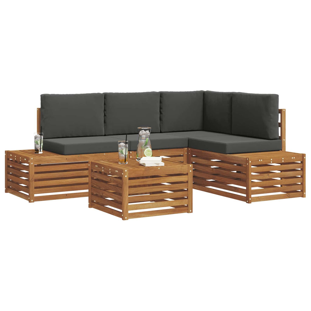 vidaXL Zestaw sof na zewnątrz Naturalny i Antracytowy 59 x 59 x 37 cm
