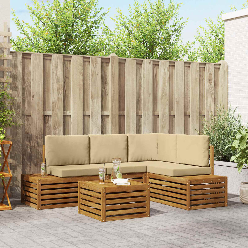 vidaXL Zestaw sof na zewnątrz Naturalny i Beżowy 59 x 59 x 37 cm