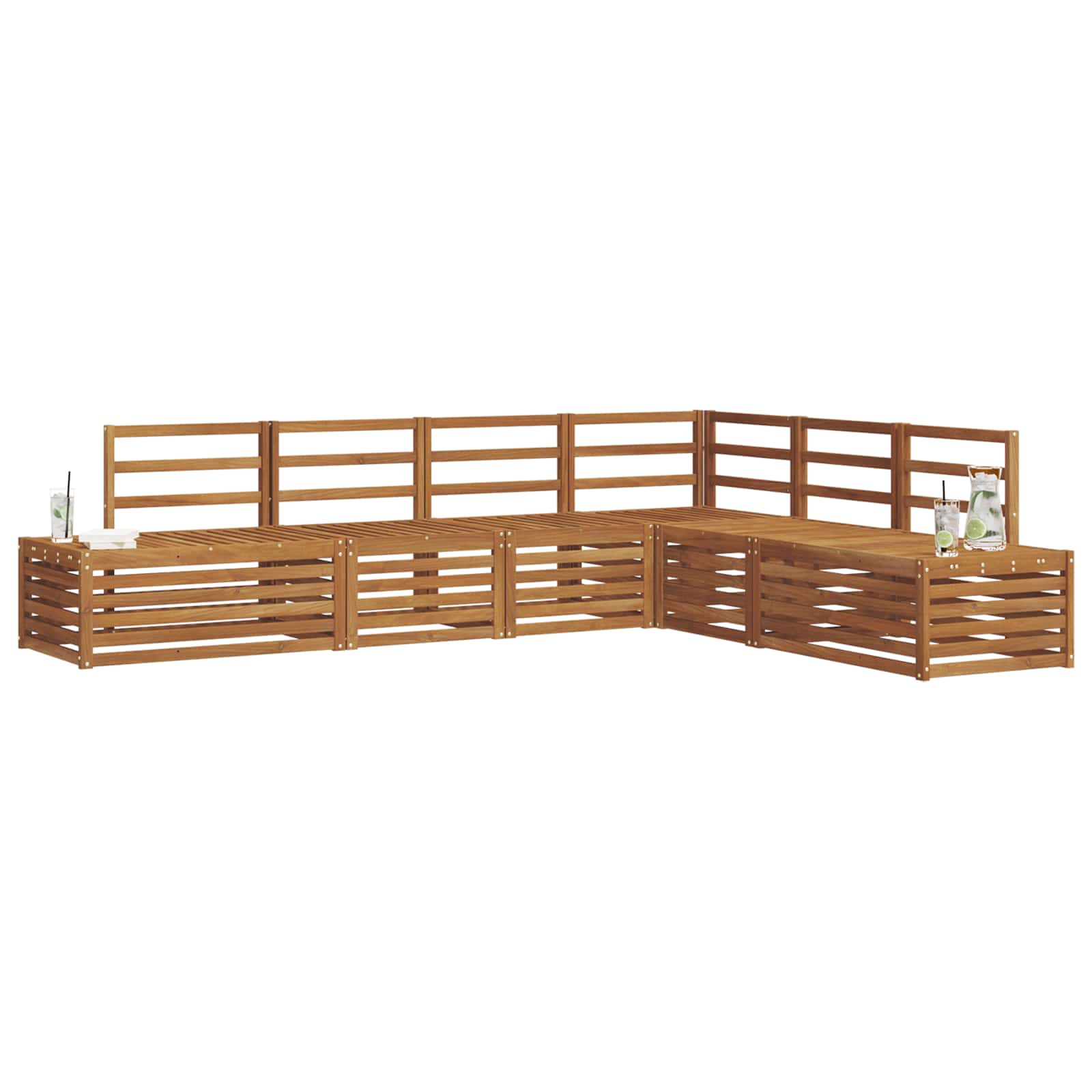 vidaXL Zestaw sof na zewnątrz Naturalny 273 x 213,5 x 73 cm