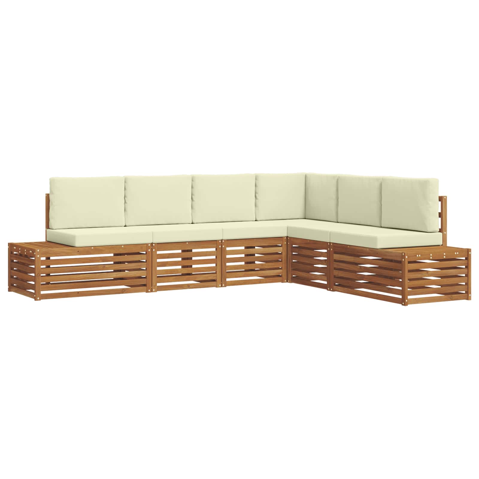 vidaXL Zestaw sof na zewnątrz Naturalny i Kremowy 273 x 213,5 x 73 cm