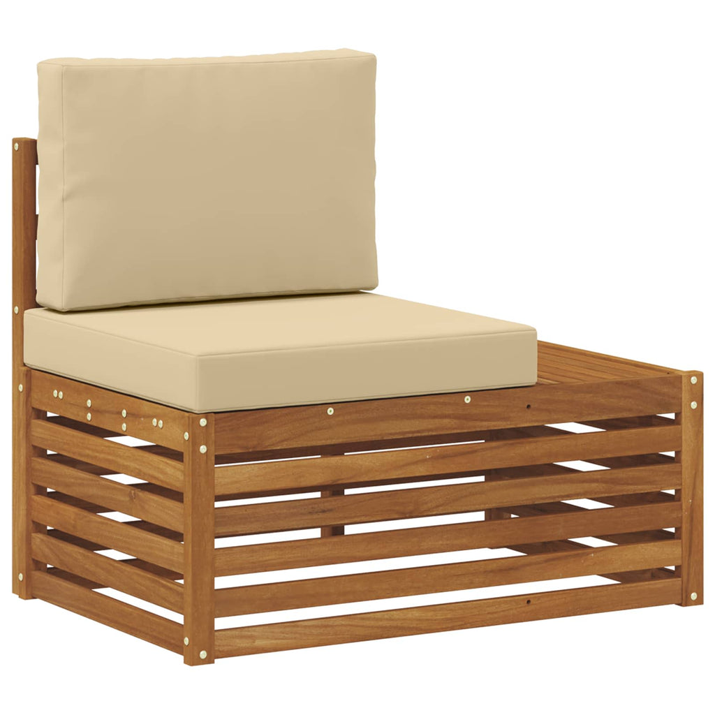 vidaXL Zestaw sof na zewnątrz Naturalny i Beżowy 273 x 213,5 x 73 cm