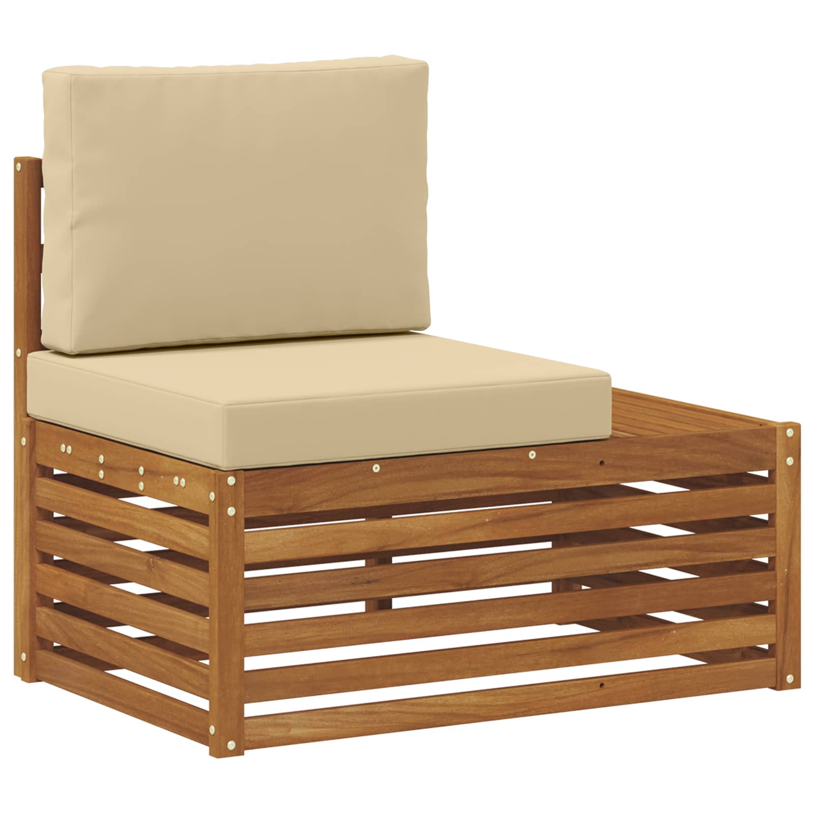 vidaXL Zestaw sof na zewnątrz Naturalny i Beżowy 273 x 213,5 x 73 cm