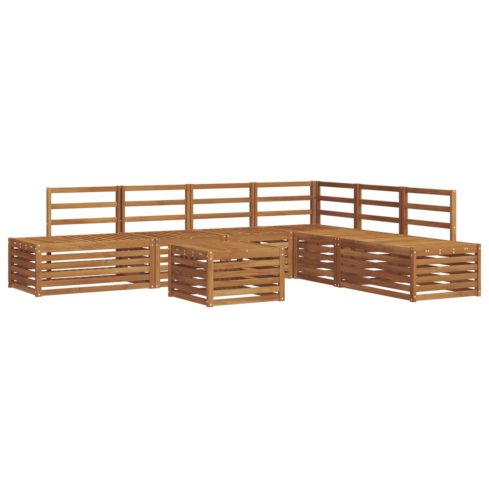 vidaXL Zestaw sof na zewnątrz 7 Sztuka Naturalny Lite Drewno Akacji
