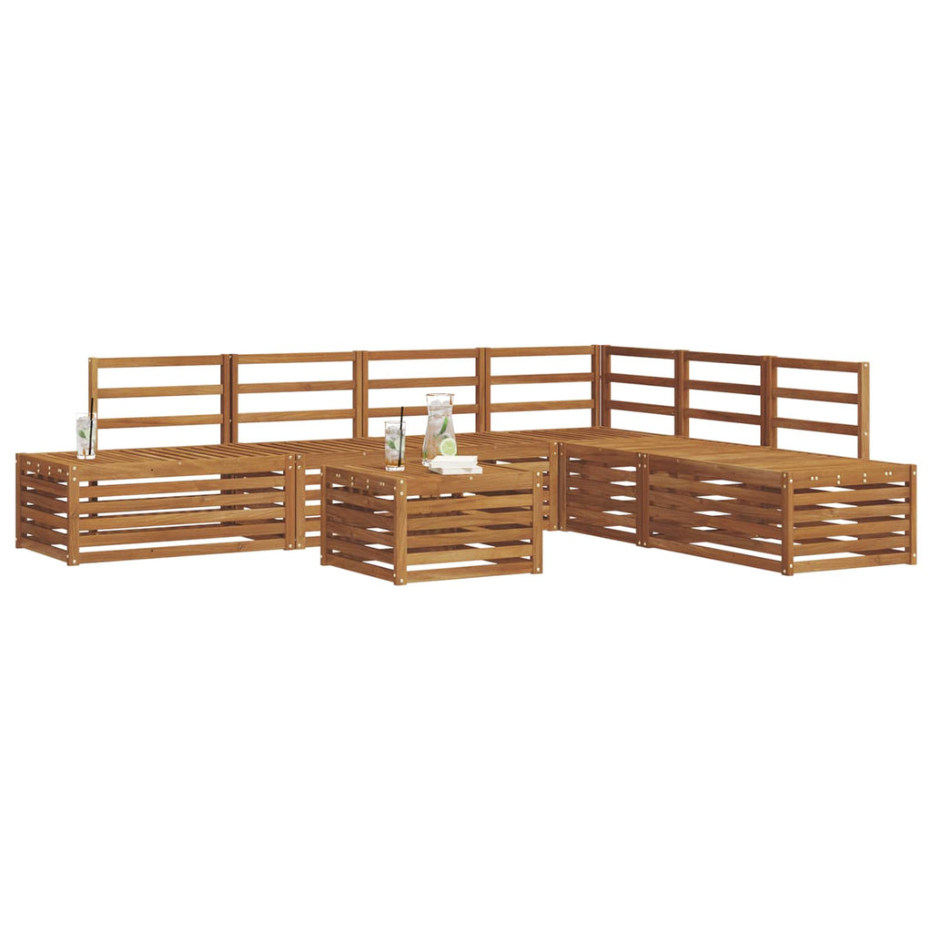 vidaXL Zestaw sof na zewnątrz 7 Sztuka Naturalny Lite Drewno Akacji