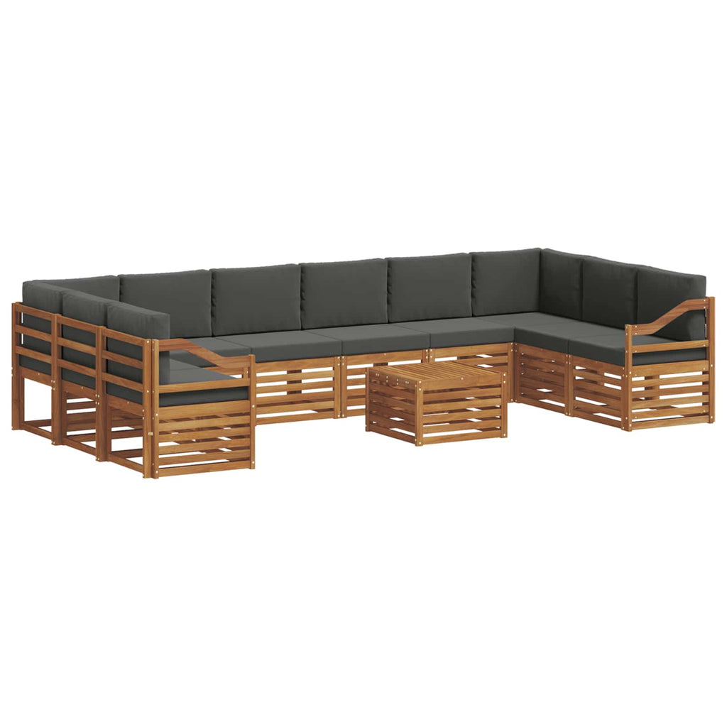 vidaXL Zestaw sof na zewnątrz 11 pcs Naturalny i Antracytowy