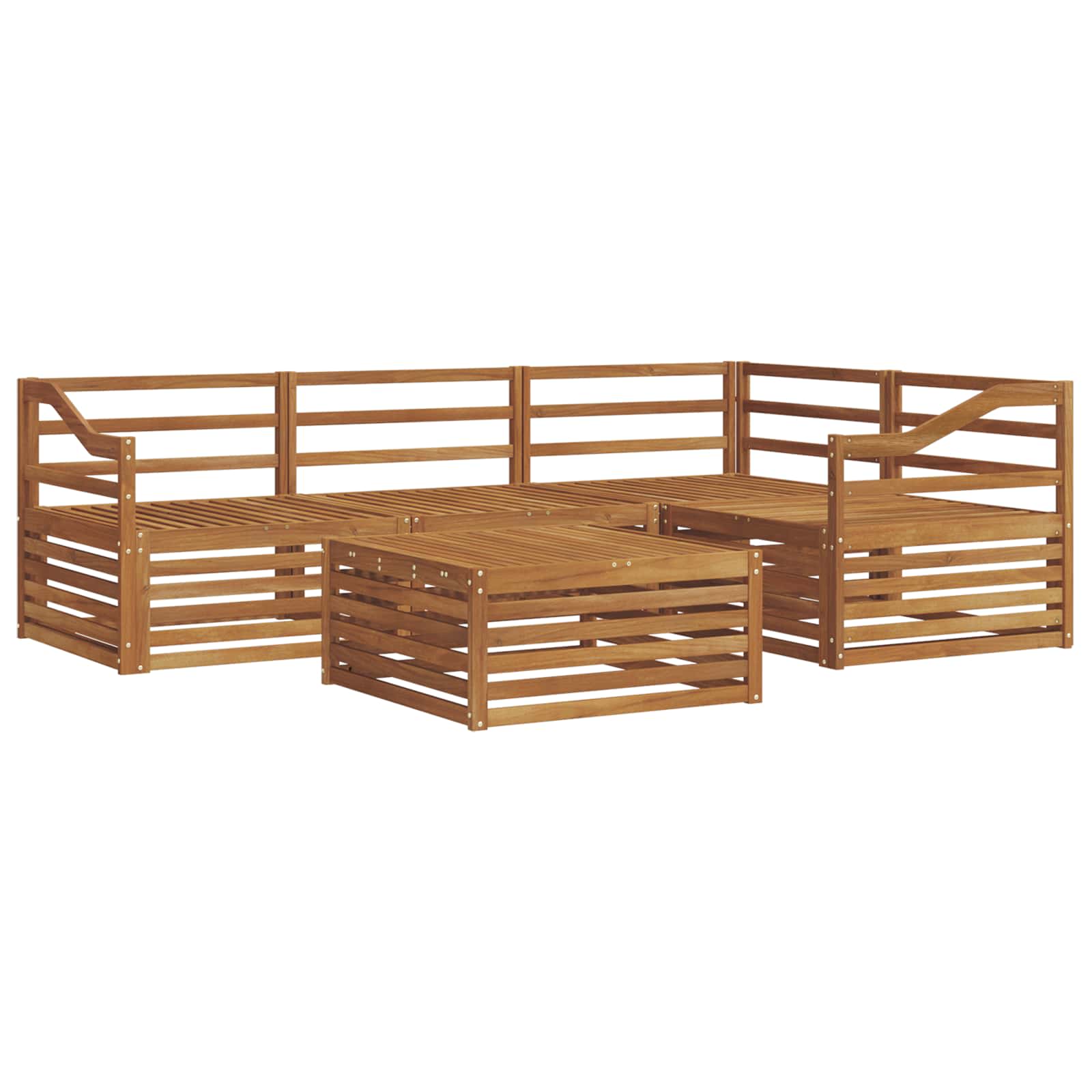 vidaXL Zestaw sof na zewnątrz 5 szt. Naturalny Lite Drewno Akacji