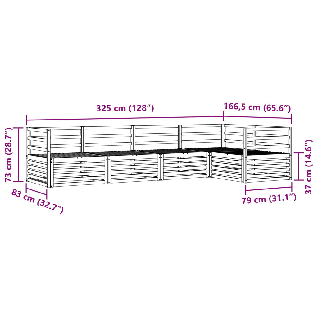 vidaXL Zestaw sof na zewnątrz 5 pcs Naturalny
