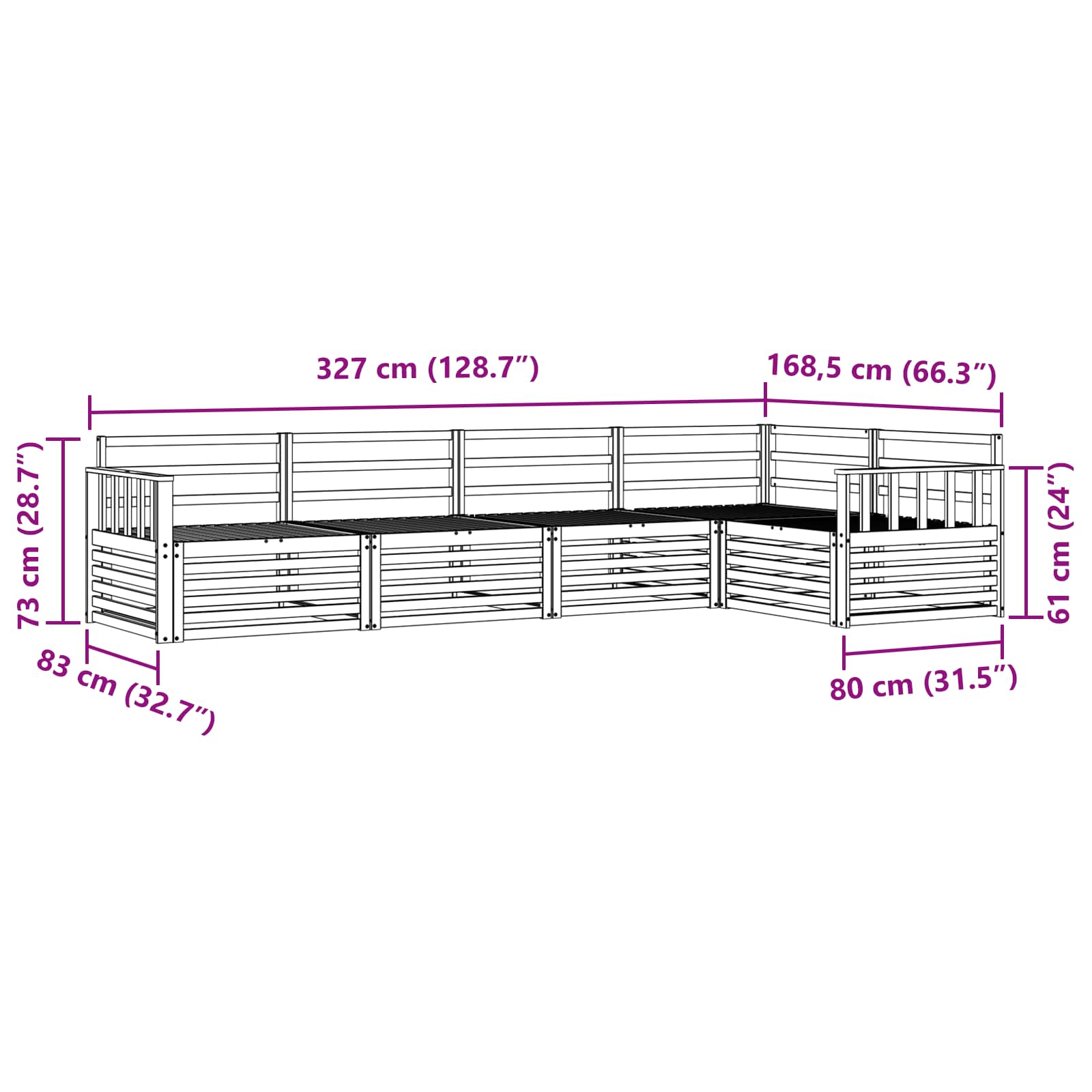 vidaXL Zestaw sof na zewnątrz 5 pcs Naturalny