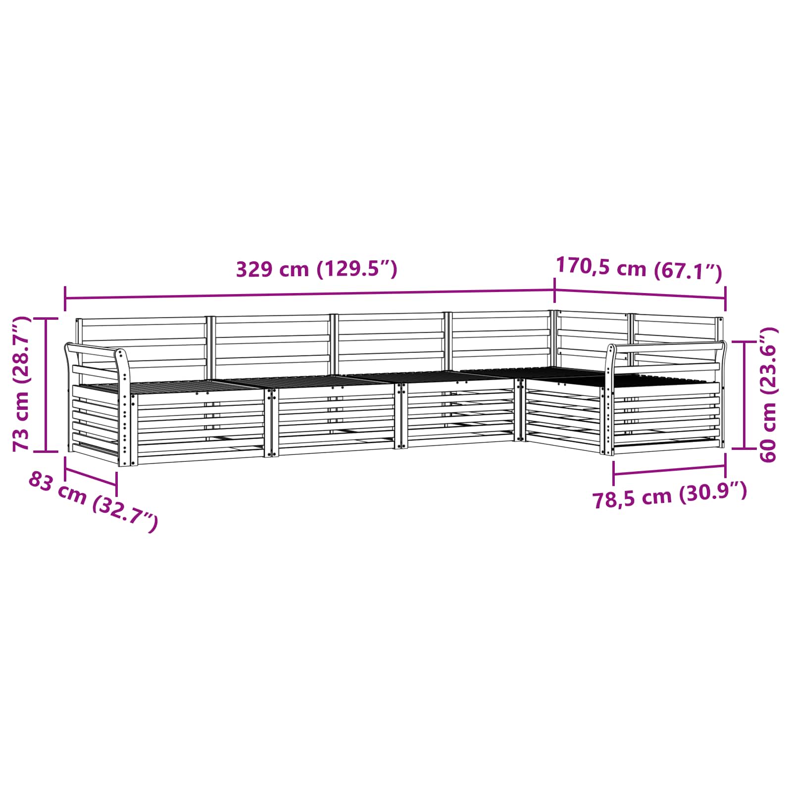 vidaXL Zestaw sof na zewnątrz 5 pcs Naturalny