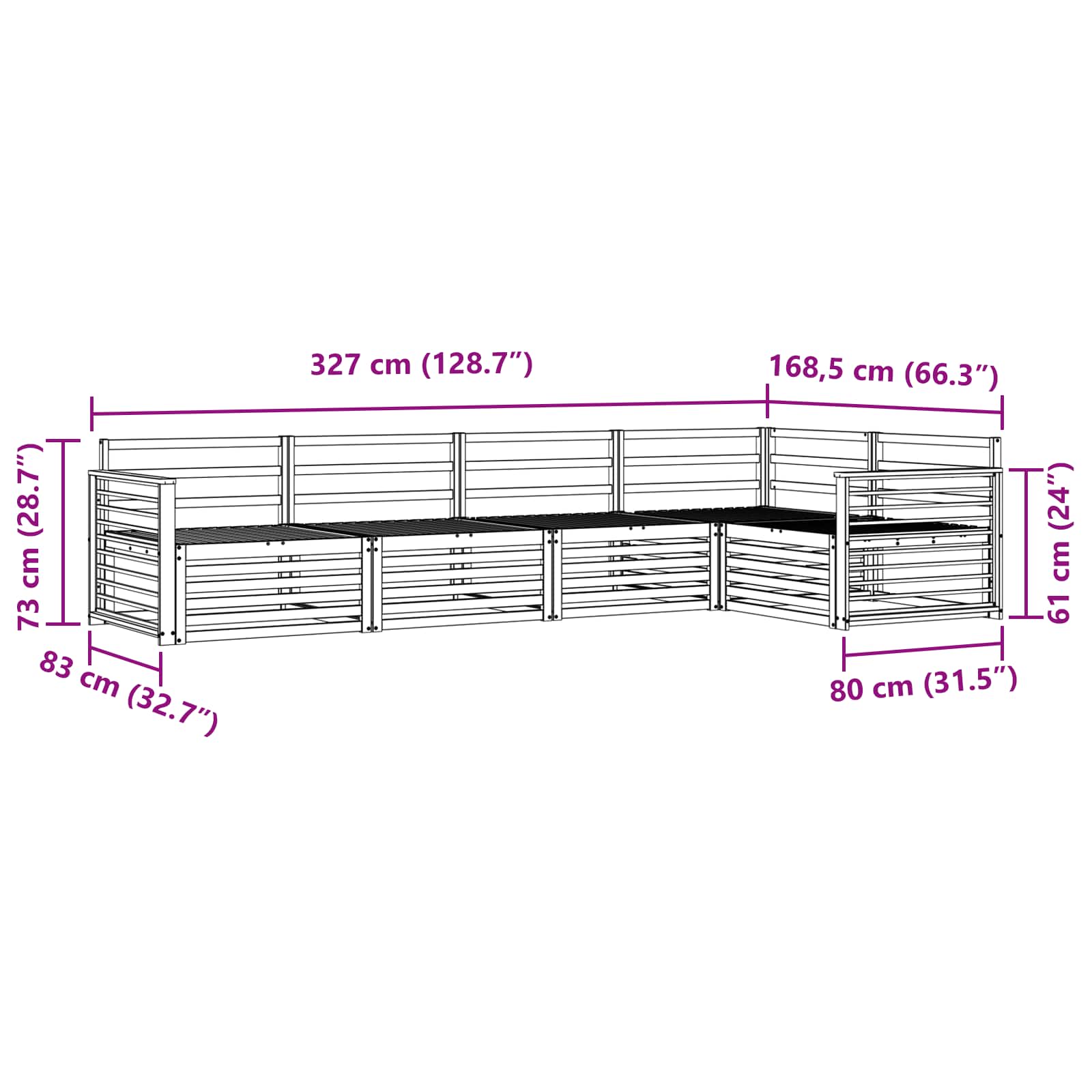 vidaXL Zestaw sof na zewnątrz 5 pcs Naturalny